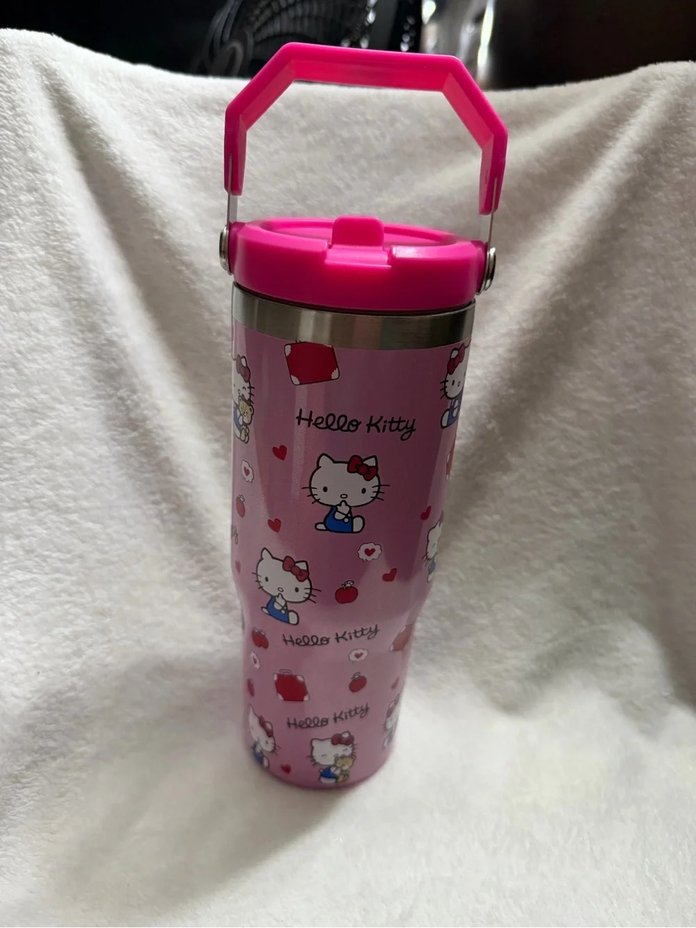 Hello Kitty Pink Stainless Steel Kids Bottle with Carry Handle